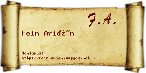 Fein Arián névjegykártya